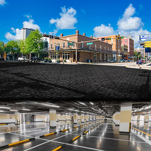 Efficient Parking Deck Drainage with Unique Water Storage Crates